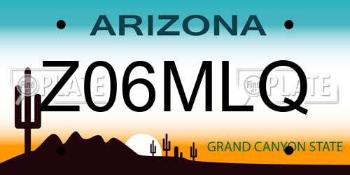 Z06MLQ Arizona License Plate