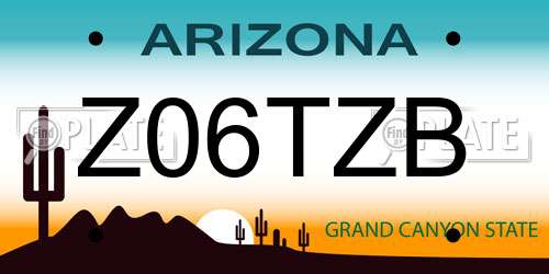 Z06TZB Arizona License Plate