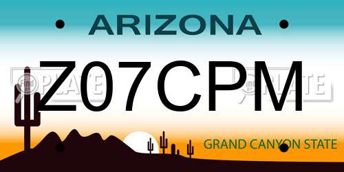 Z07CPM Arizona License Plate