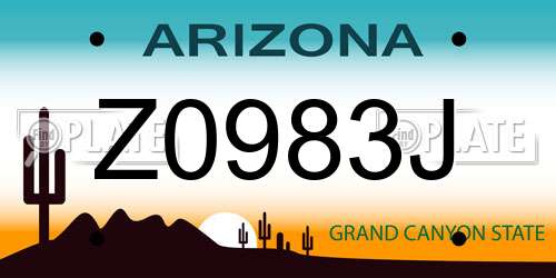 Z0983J Arizona License Plate