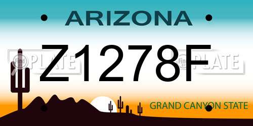 Z1278F Arizona License Plate