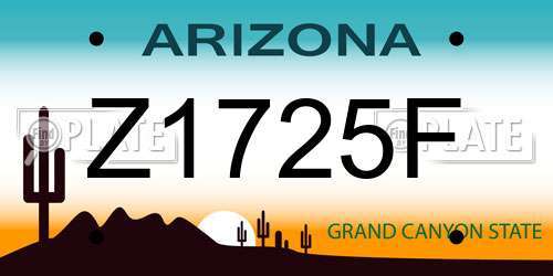 Z1725F Arizona License Plate