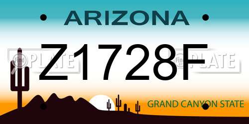 Z1728F Arizona License Plate