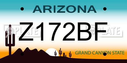 Z172BF Arizona License Plate