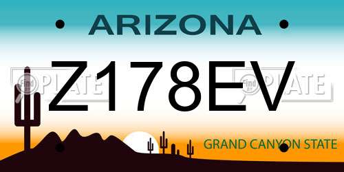 Z178EV Arizona License Plate