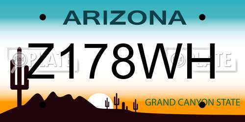 Z178WH Arizona License Plate