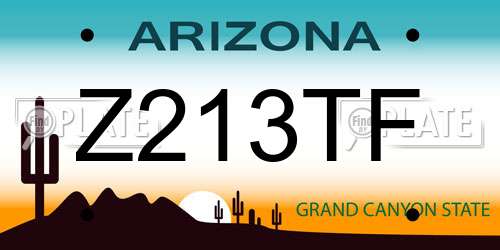 Z213TF Arizona License Plate