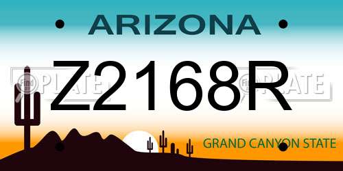 Z2168R Arizona License Plate