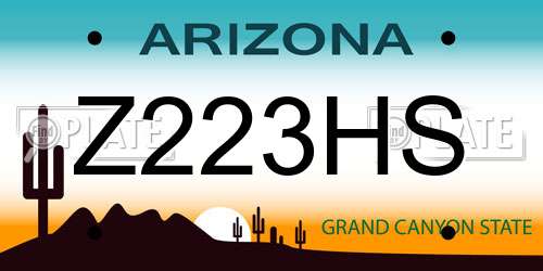 Z223HS Arizona License Plate