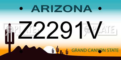 Z2291V Arizona License Plate