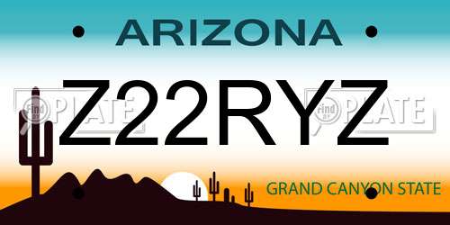 Z22RYZ Arizona License Plate