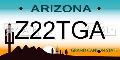 Z22TGA Arizona License Plate