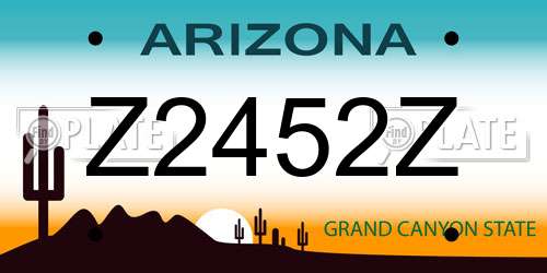 Z2452Z Arizona License Plate