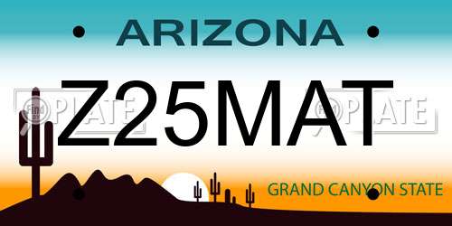 Z25MAT Arizona License Plate