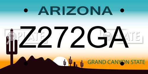 Z272GA Arizona License Plate