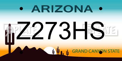 Z273HS Arizona License Plate