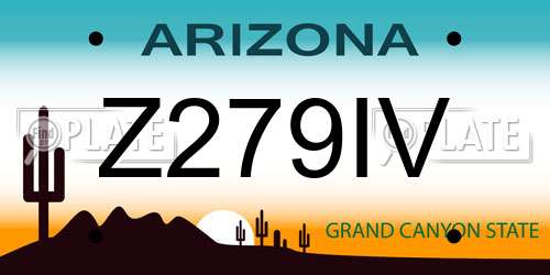 Z279IV Arizona License Plate