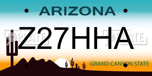 Z27HHA Arizona License Plate