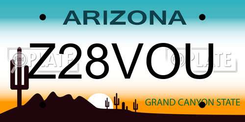 Z28VOU Arizona License Plate