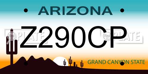 Z290CP Arizona License Plate