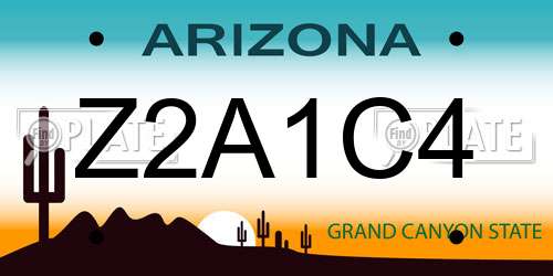 Z2A1C4 Arizona License Plate