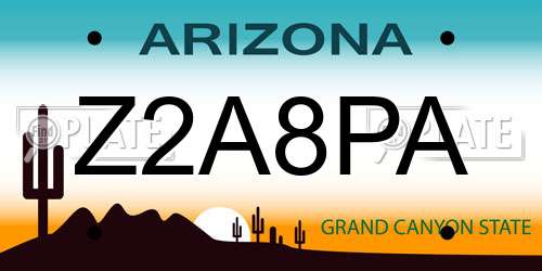 Z2A8PA Arizona License Plate