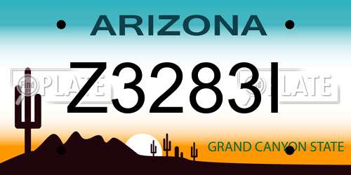 Z3283I Arizona License Plate