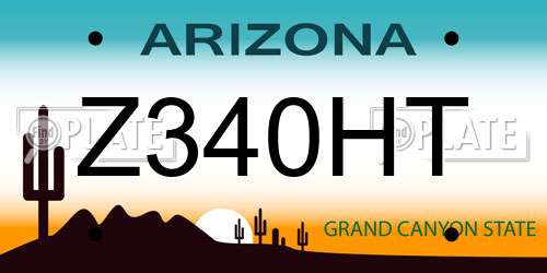 Z340HT Arizona License Plate