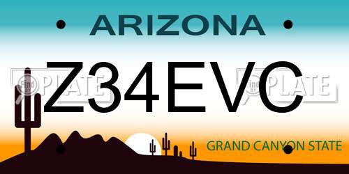 Z34EVC Arizona License Plate