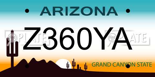 Z360YA Arizona License Plate