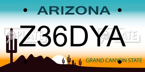 Z36DYA Arizona License Plate