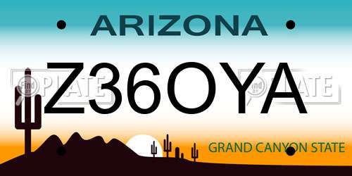 Z36OYA Arizona License Plate