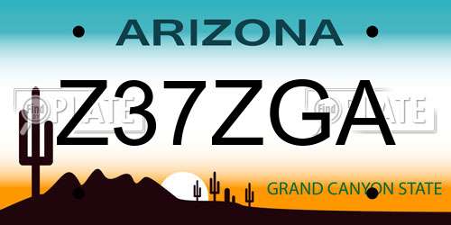 Z37ZGA Arizona License Plate