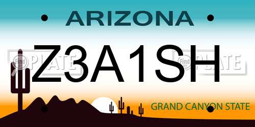 Z3A1SH Arizona License Plate