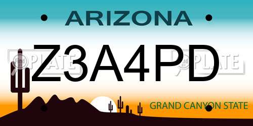 Z3A4PD Arizona License Plate
