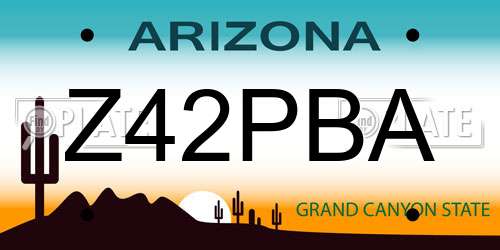Z42PBA Arizona License Plate