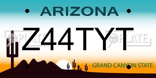 Z44TYT Arizona License Plate