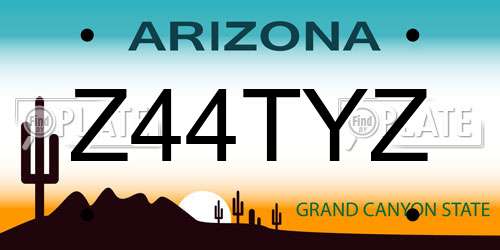 Z44TYZ Arizona License Plate