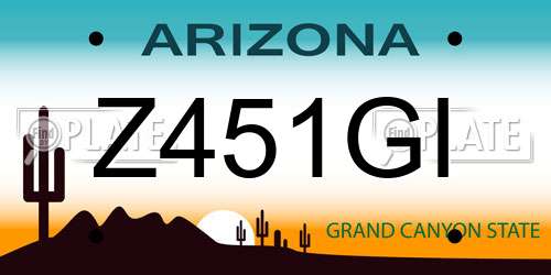 Z451GI Arizona License Plate