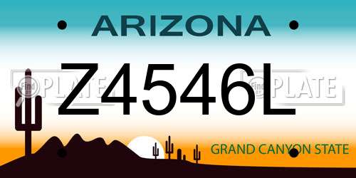 Z4546L Arizona License Plate