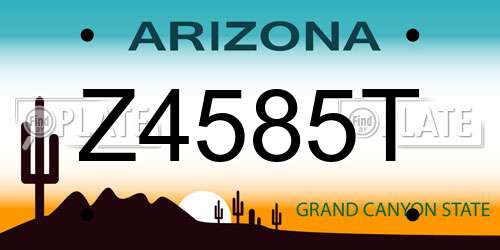 Z4585T Arizona License Plate