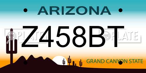 Z458BT Arizona License Plate