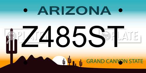 Z485ST Arizona License Plate