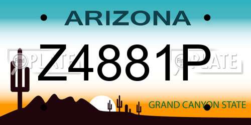 Z4881P Arizona License Plate