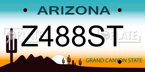 Z488ST Arizona License Plate