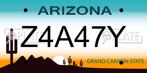Z4A47Y Arizona License Plate