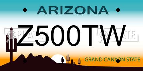 Z500TW Arizona License Plate