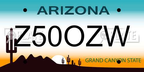 Z50OZW Arizona License Plate