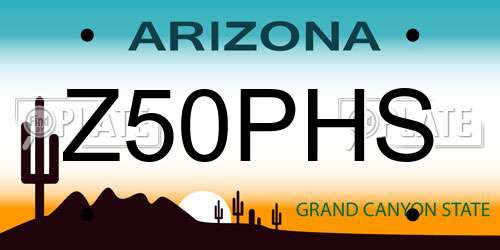 Z50PHS Arizona License Plate