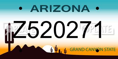 Z520271 Arizona License Plate